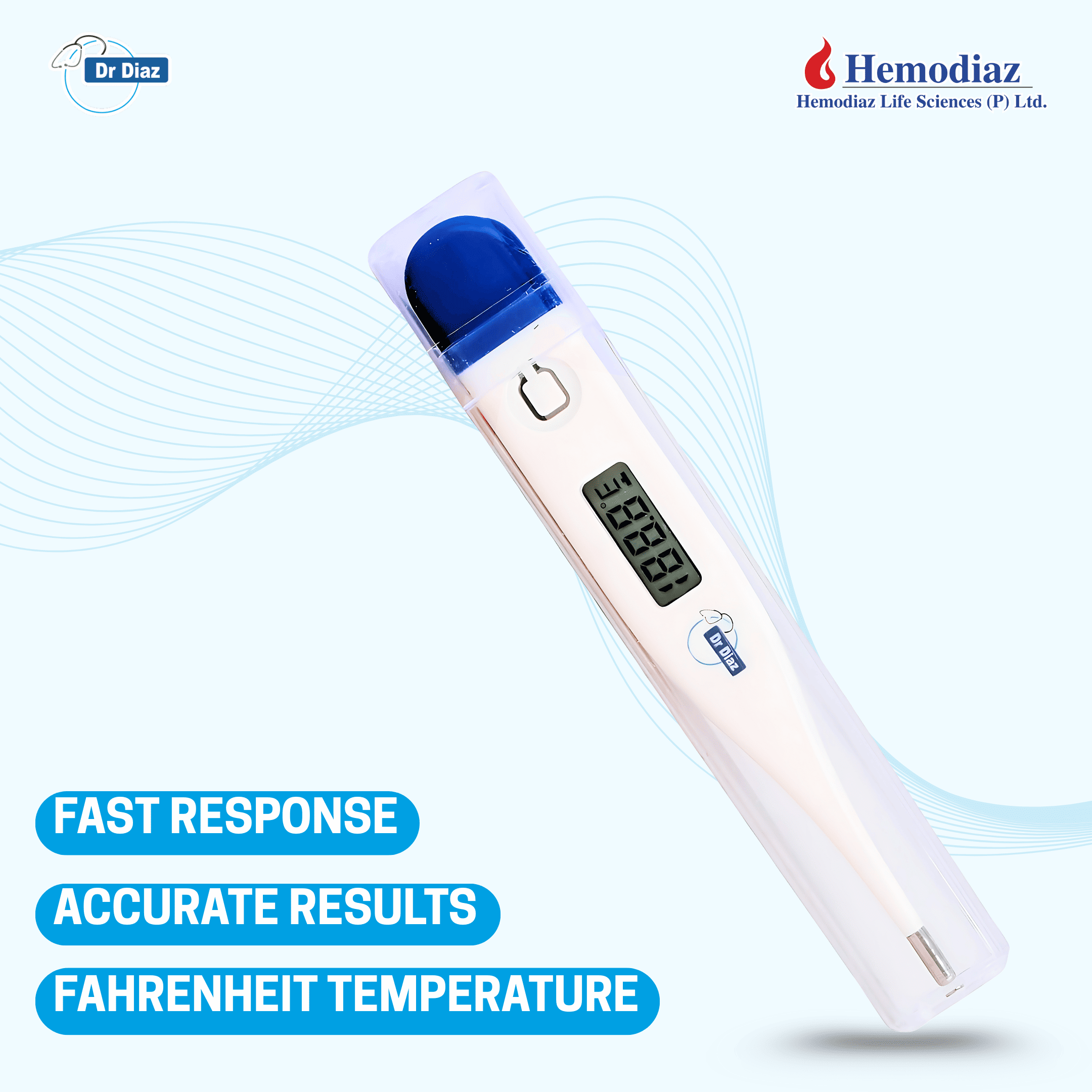 Digital Thermometer, Celsius/Fahrenheit Display