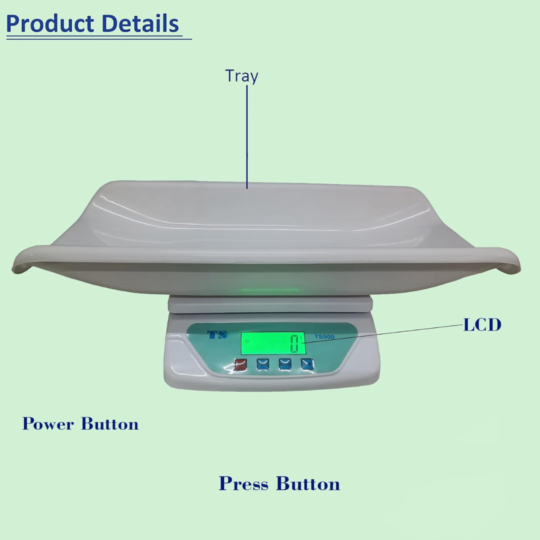 Digital Baby Weighing Scale With Tray For Newborn Baby (White)
